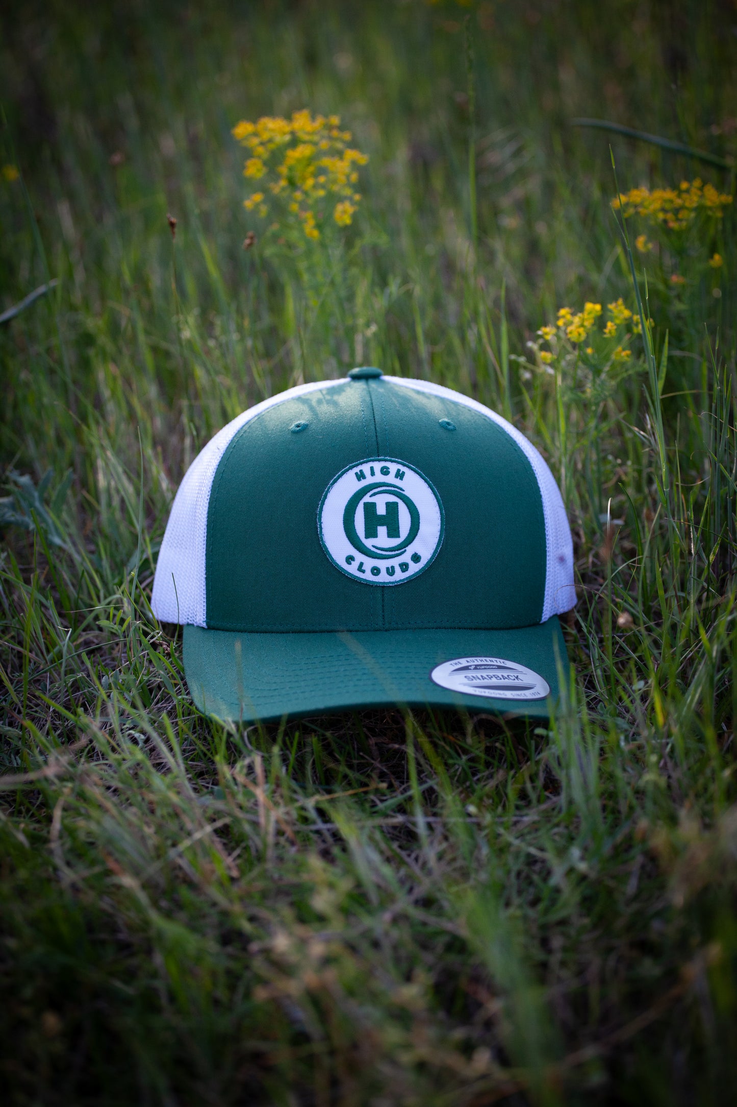 6 paneles Zöld/Fehér HighClouds baseball sapka