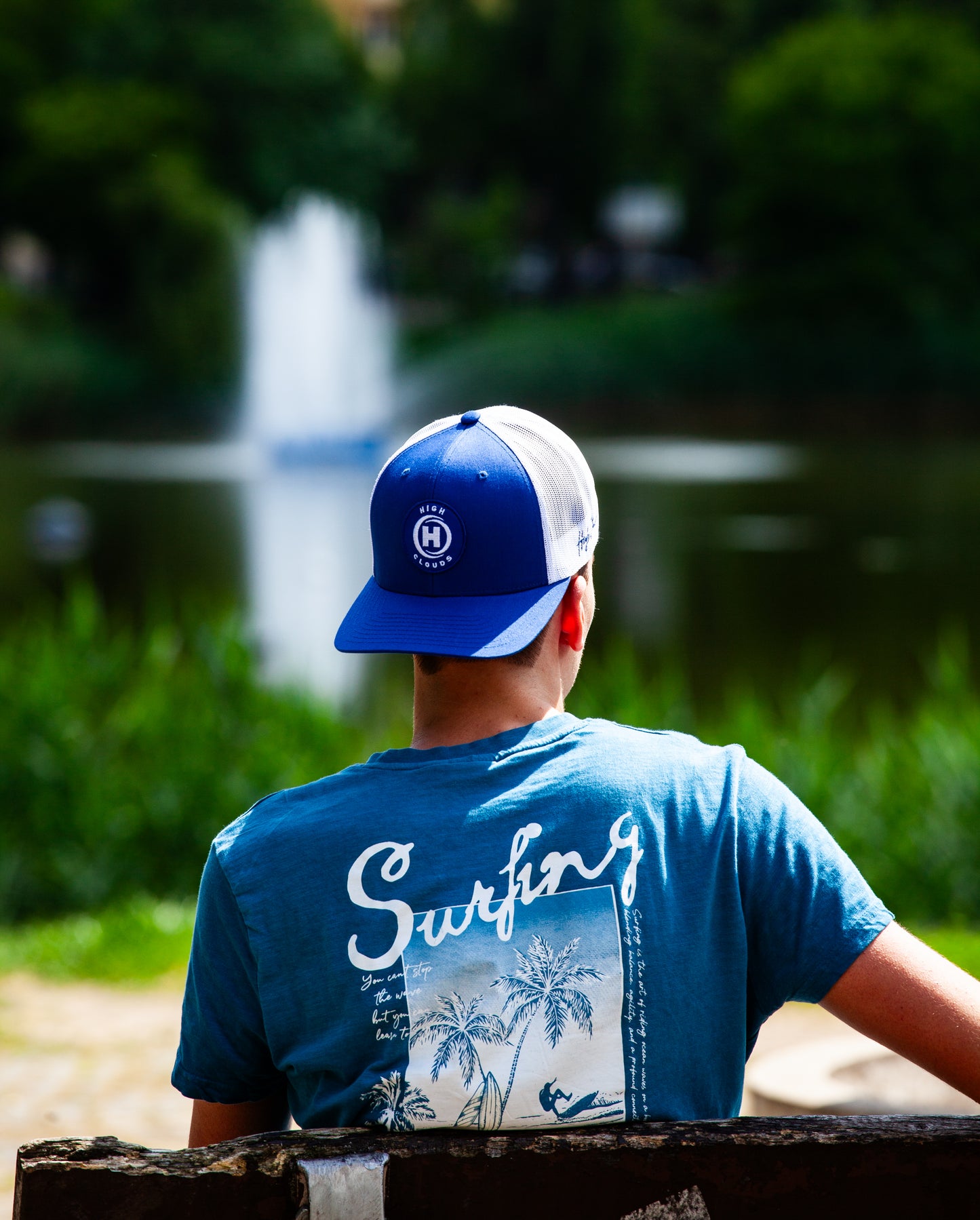 6 paneles Királykék/Fehér HighClouds baseball sapka