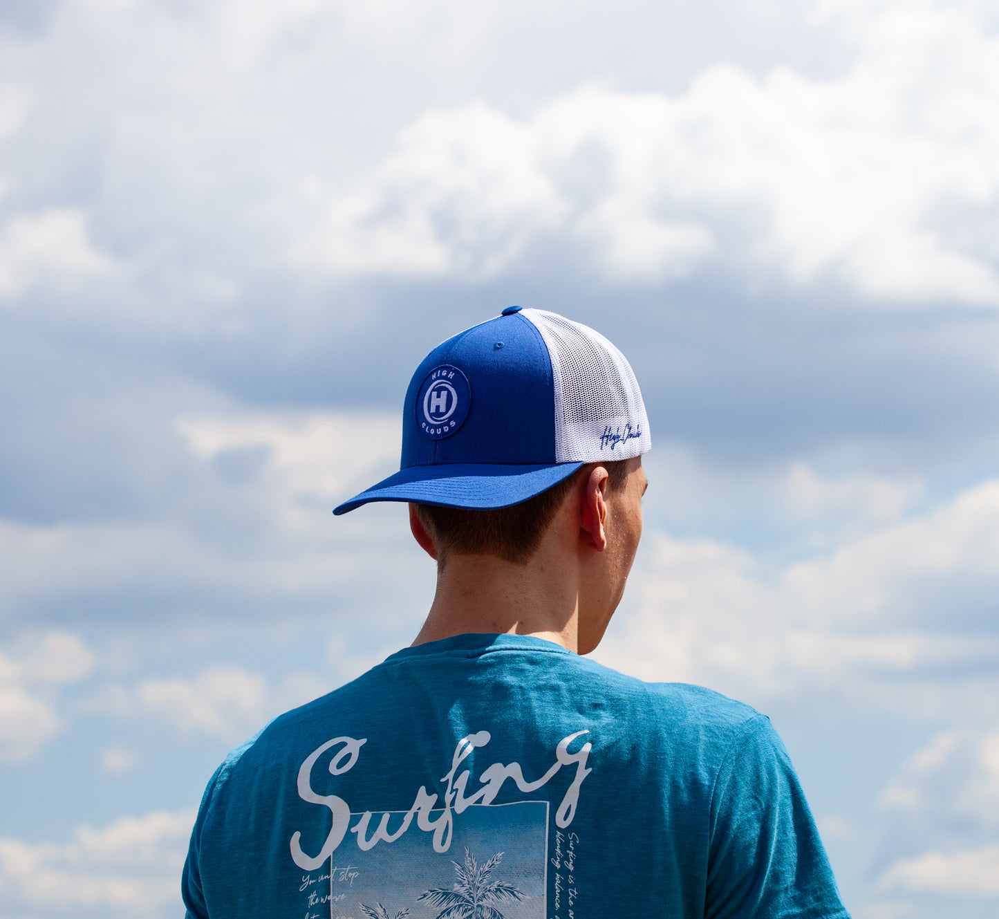 6 paneles Királykék/Fehér HighClouds baseball sapka