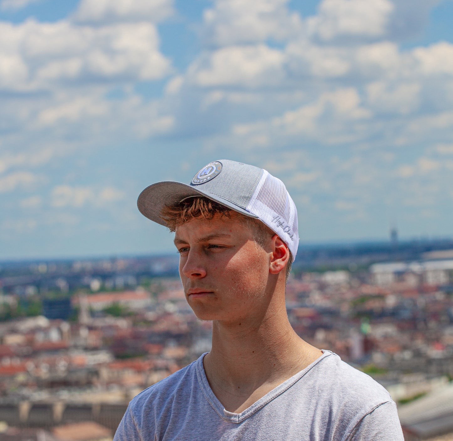 6 paneles Szürke/Fehér HighClouds baseball sapka