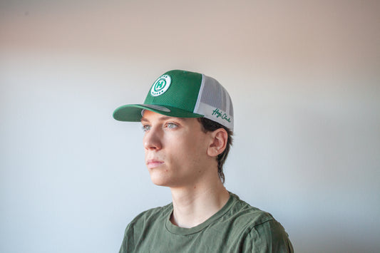 6 paneles Zöld/Fehér HighClouds baseball sapka